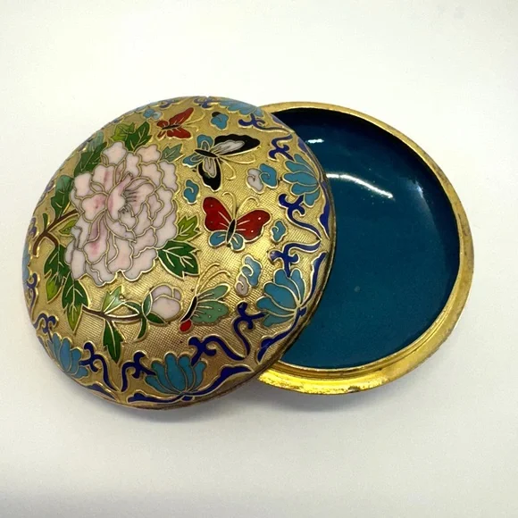💖 Vintage Cloisonné Trinket Box - Picture 2 of 11